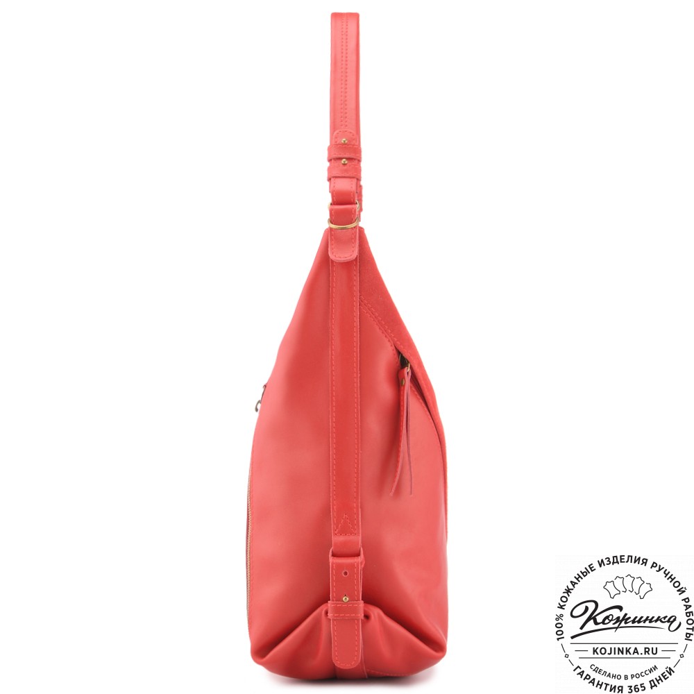  Женская кожаная сумка "Эмилия" (красная)